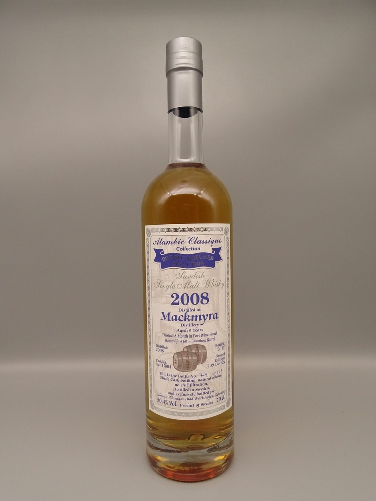 Mackmyra 2008 9yo Port-Wine Barrel SingleCask 50,4% Cask Strength