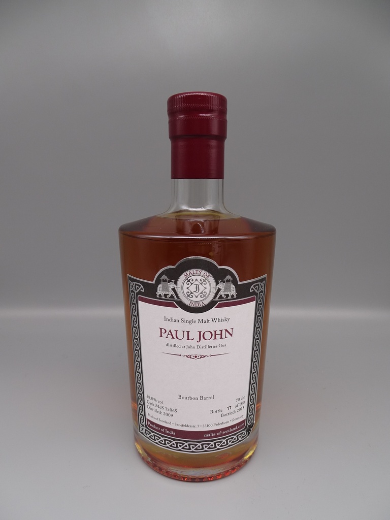 Paul John 2009/2015 5yo Bourbon Barrel 58,0% Cask Strength