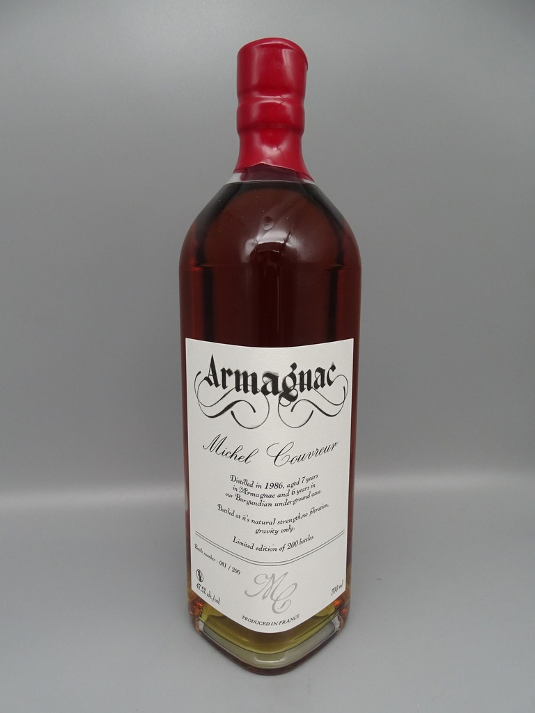 Michel Couvreur ARMAGNAC 1986 a son degré naturel Cask Strength 47,5%