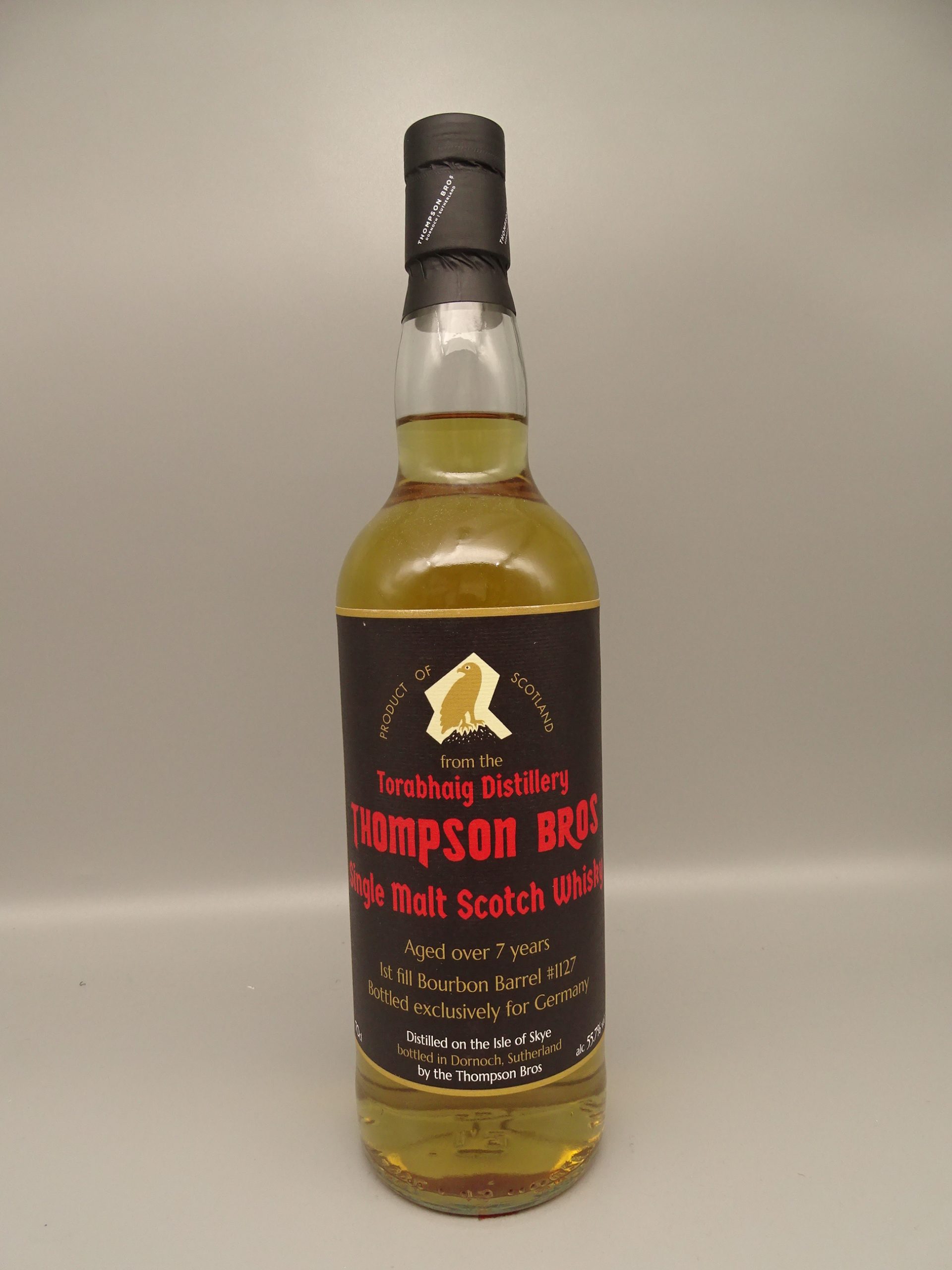 Thompson Bros Torabhaig 2018/2025 7yo Germany Exclusive 1st Fill Bourbon Barrel #1127 55,7%