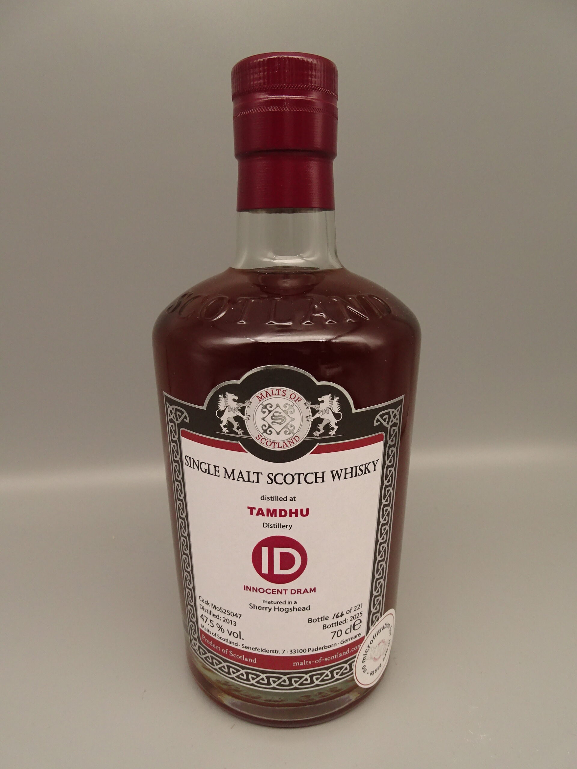 Tamdhu 2013/2025 Sherry Hogshead ID 47,5%