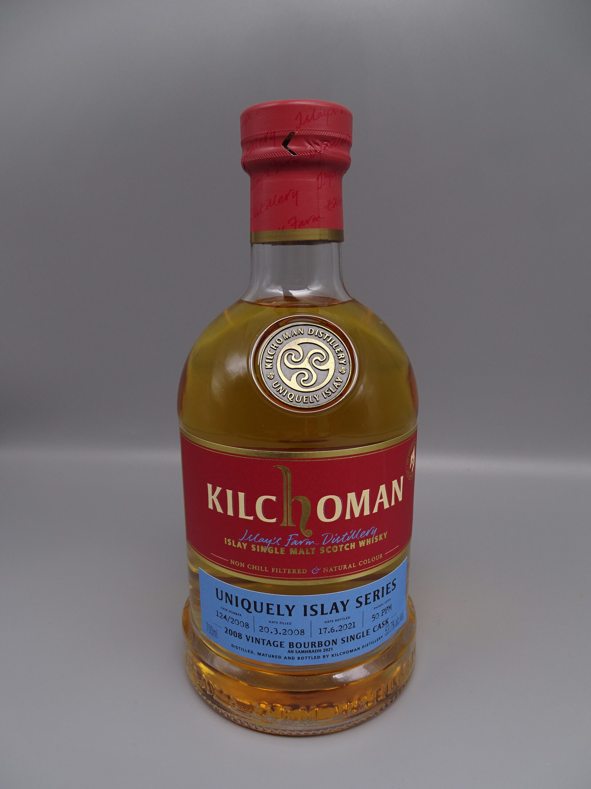 Kilchoman Vintage 2008 Uniquely Islay Series #9/9 Cask 124/2008 13y Fresh Bourbon Cask 53,7%