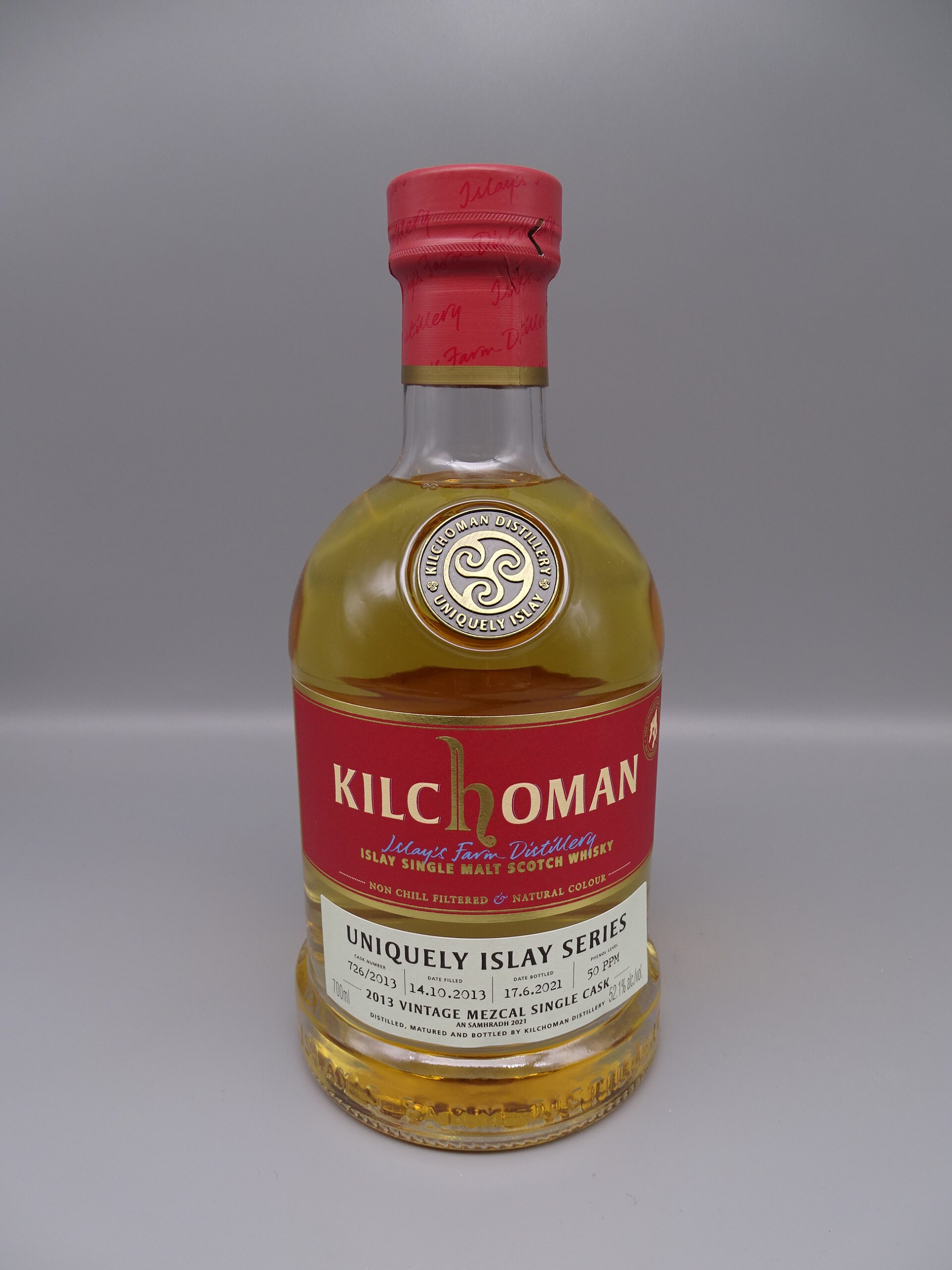 Kilchoman Vintage 2013 Uniquely Islay Series #5/9 Cask 726/2013 7y Bourbon Barrel 6m Finish in Mezcal Cask 52,1%