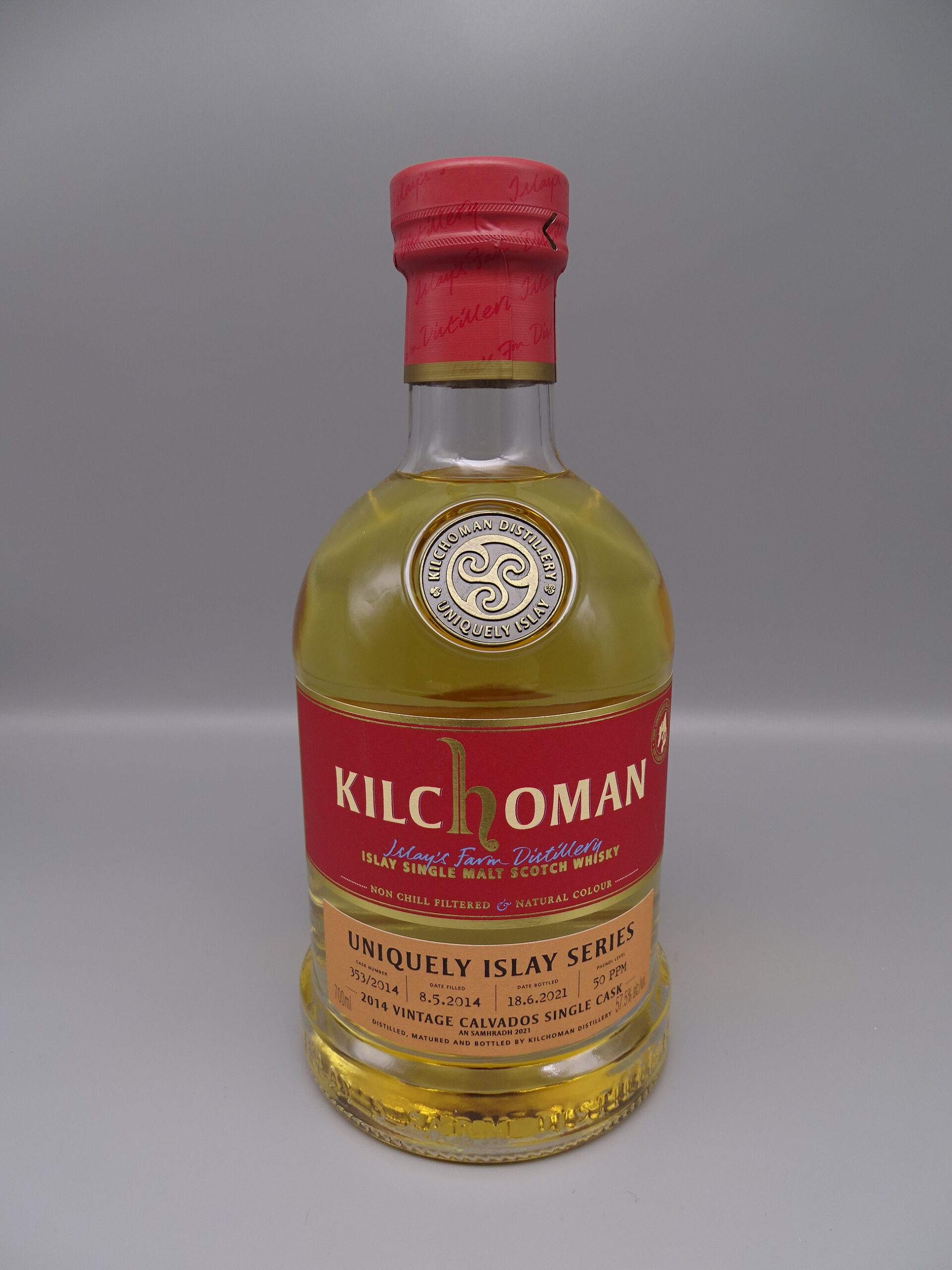 Kilchoman Vintage 2014 Uniquely Islay Series #7/9 Cask 353/2014 6y Bourbon Barrel 7m Finish in Calvados Cask 57,5%