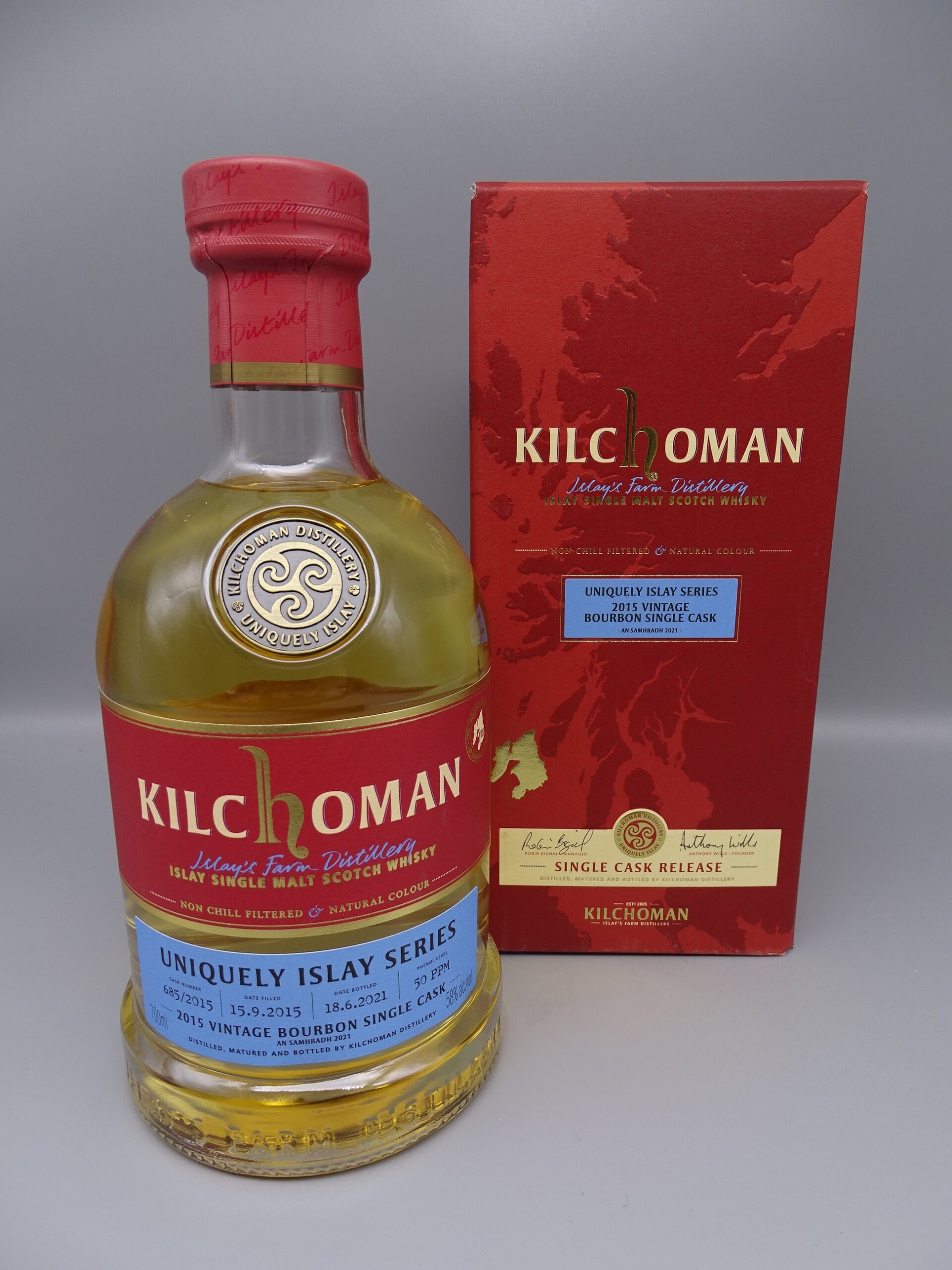 Kilchoman Vintage 2015 Uniquely Islay Series #8/9 Cask 685/2015 5y Fresh Bourbon Barrel 58,0%