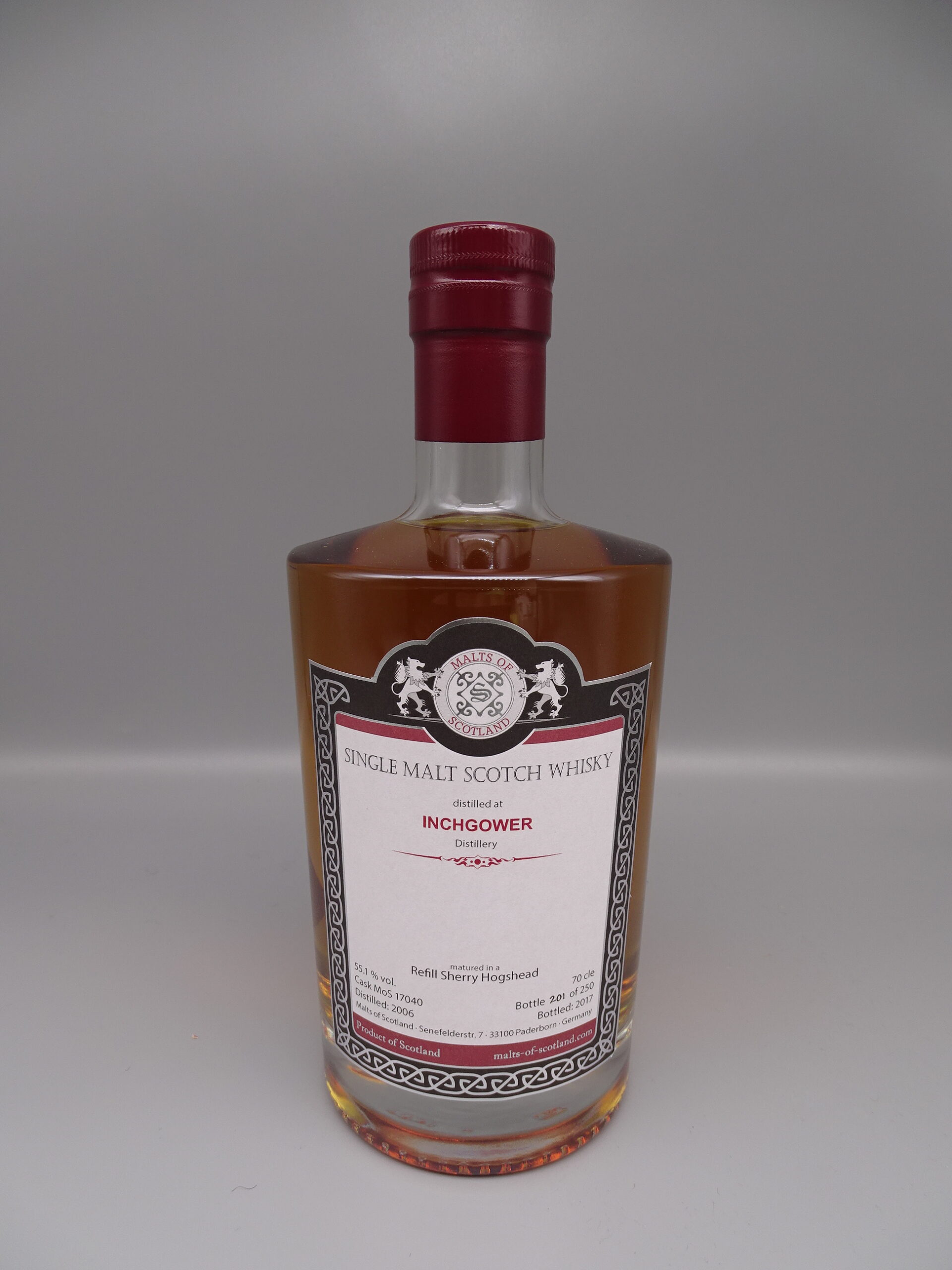 Inchgower 2006/2017 Refill Sherry Single-Hogshead no.MoS17040 55,1% Cask Strength