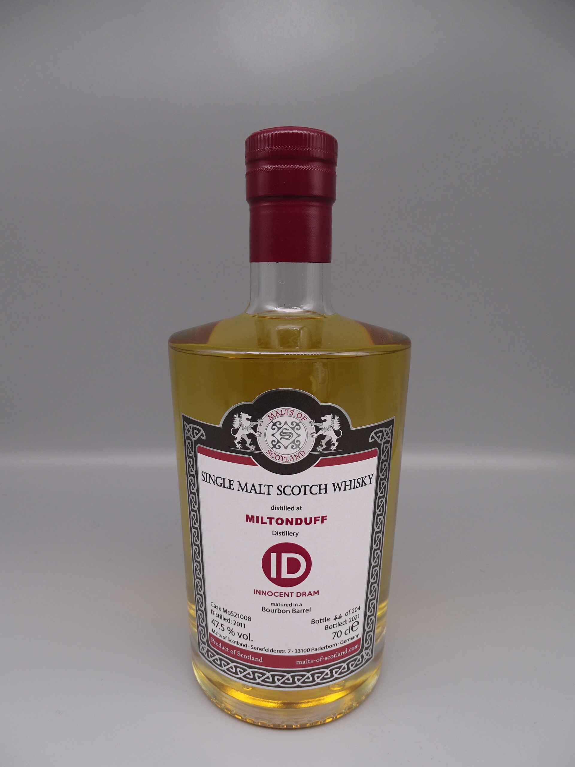 Miltonduff 2011/2021 ID Innocent Dram Bourbon Barrel 47,5%
